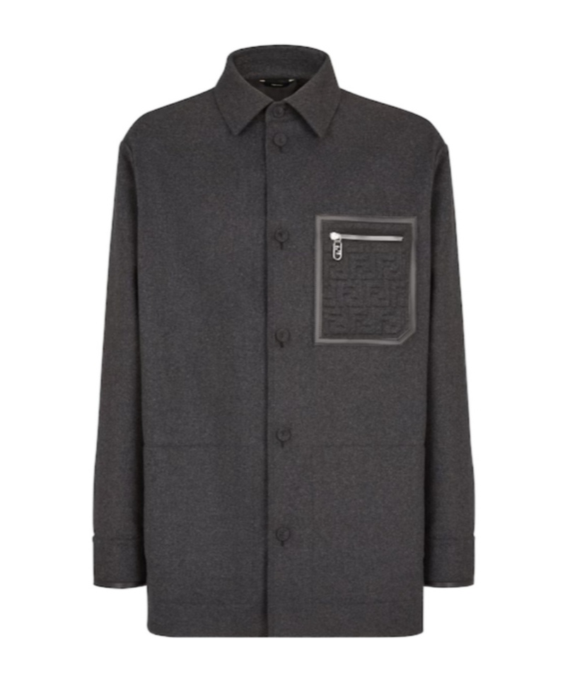 Fendi Gray Cashmere Go-to Jacket In Black