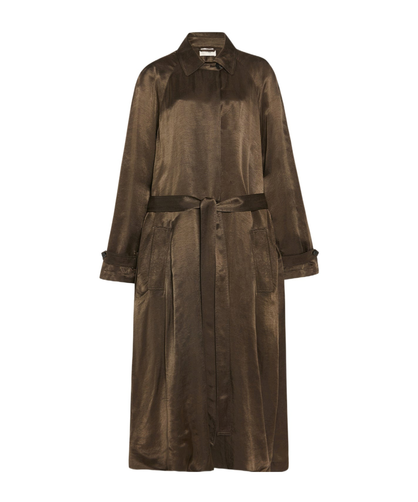 The Row Long Sleeve Coat In Green