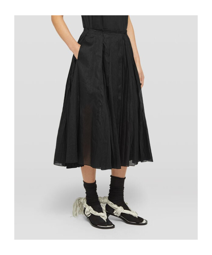 Jil Sander A-line Pleated Skirt In Black