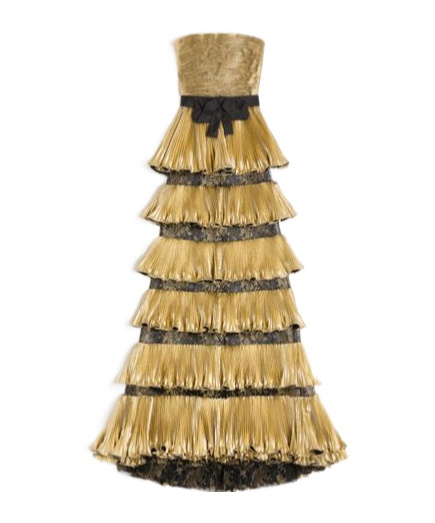 Valentino Jacquard Reps Lamé Maxi Dress In Brown