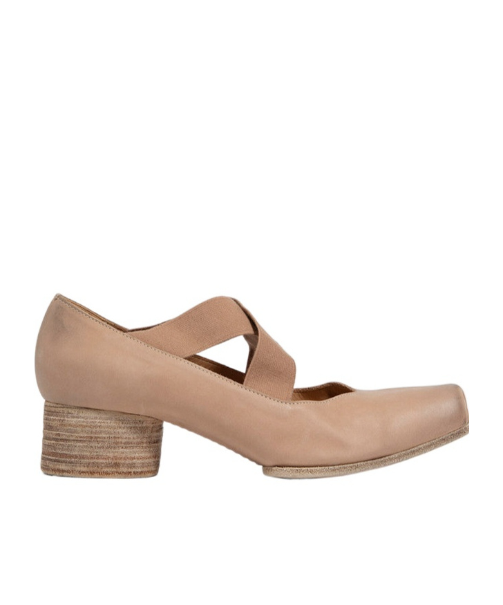 Uma Wang 40mm Square Toe Ballet Flats In Nude