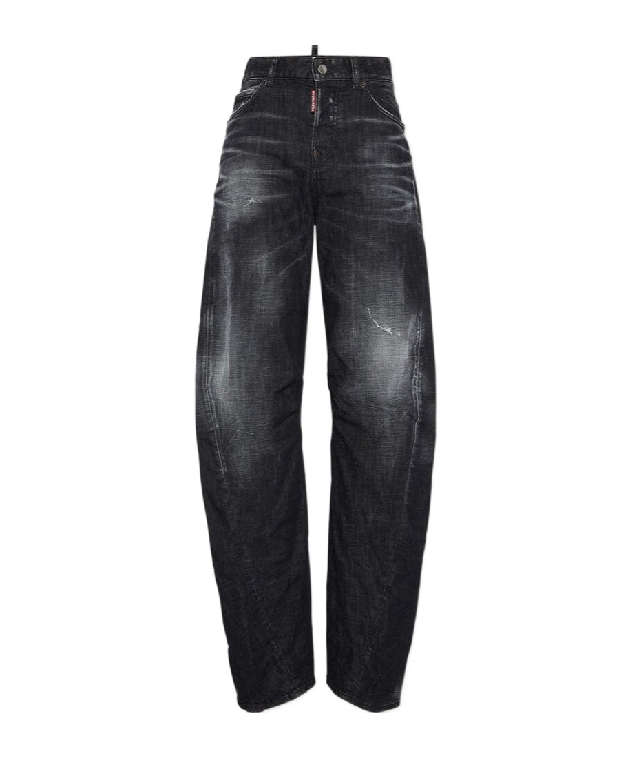 Dsquared2 Washed Tapered Jeans In Black