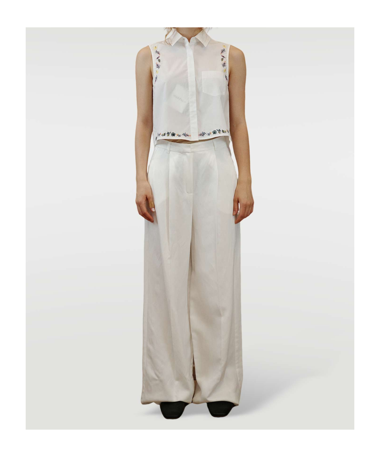 Iblues Wide-leg Casual Pants In Gray