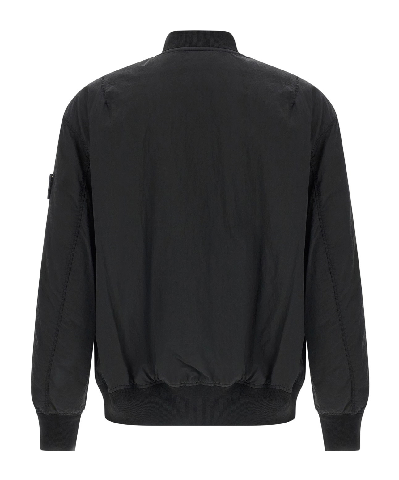 Stone Island Compass-badge Bomber Jacket In Black