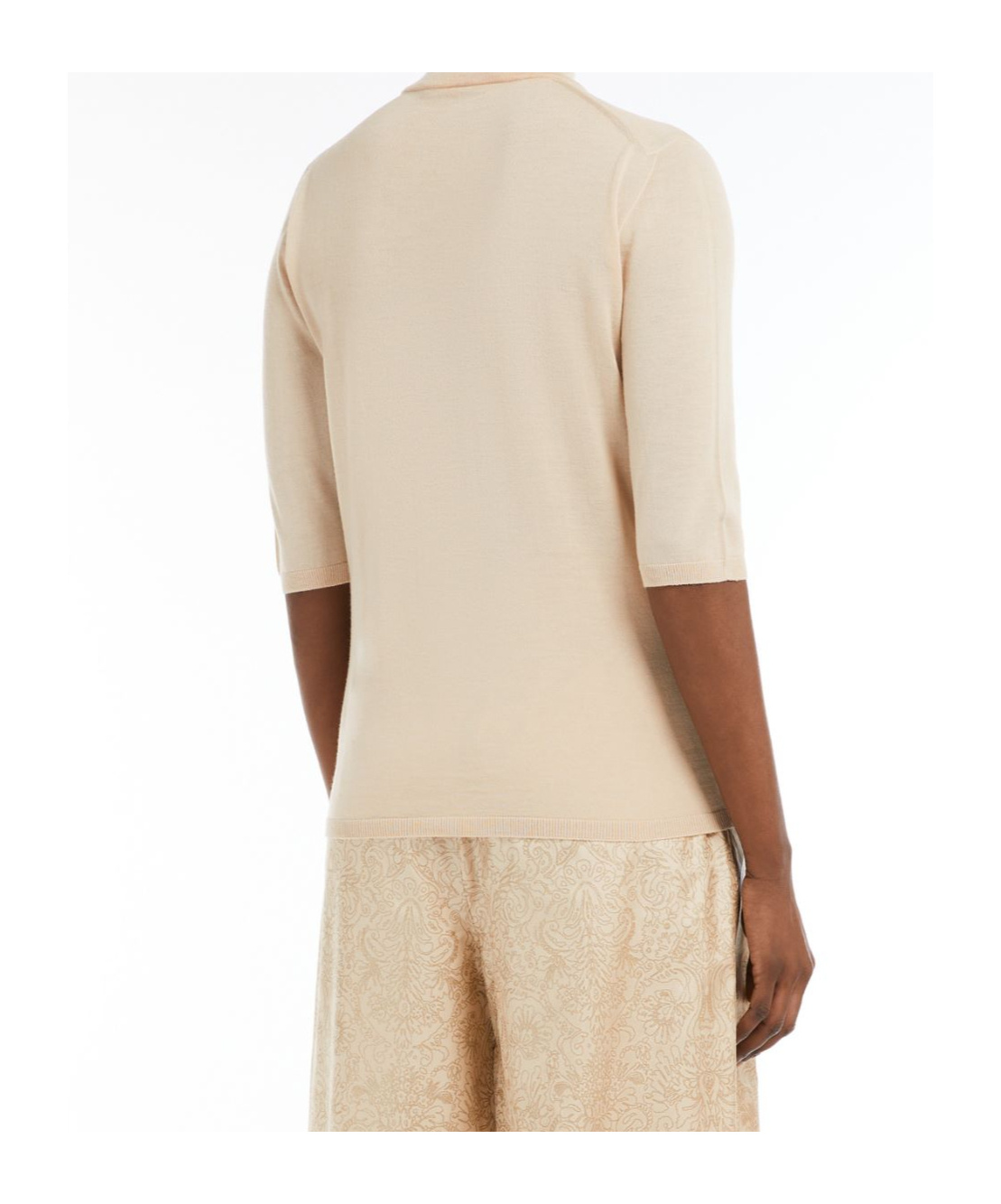 Max Mara Cecina Wool Knit Turtleneck Jumper In Nude