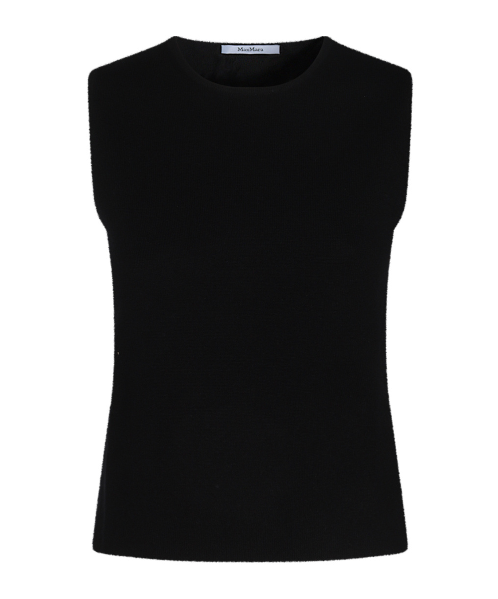 Max Mara Sleeveless Knitted Vest In Black