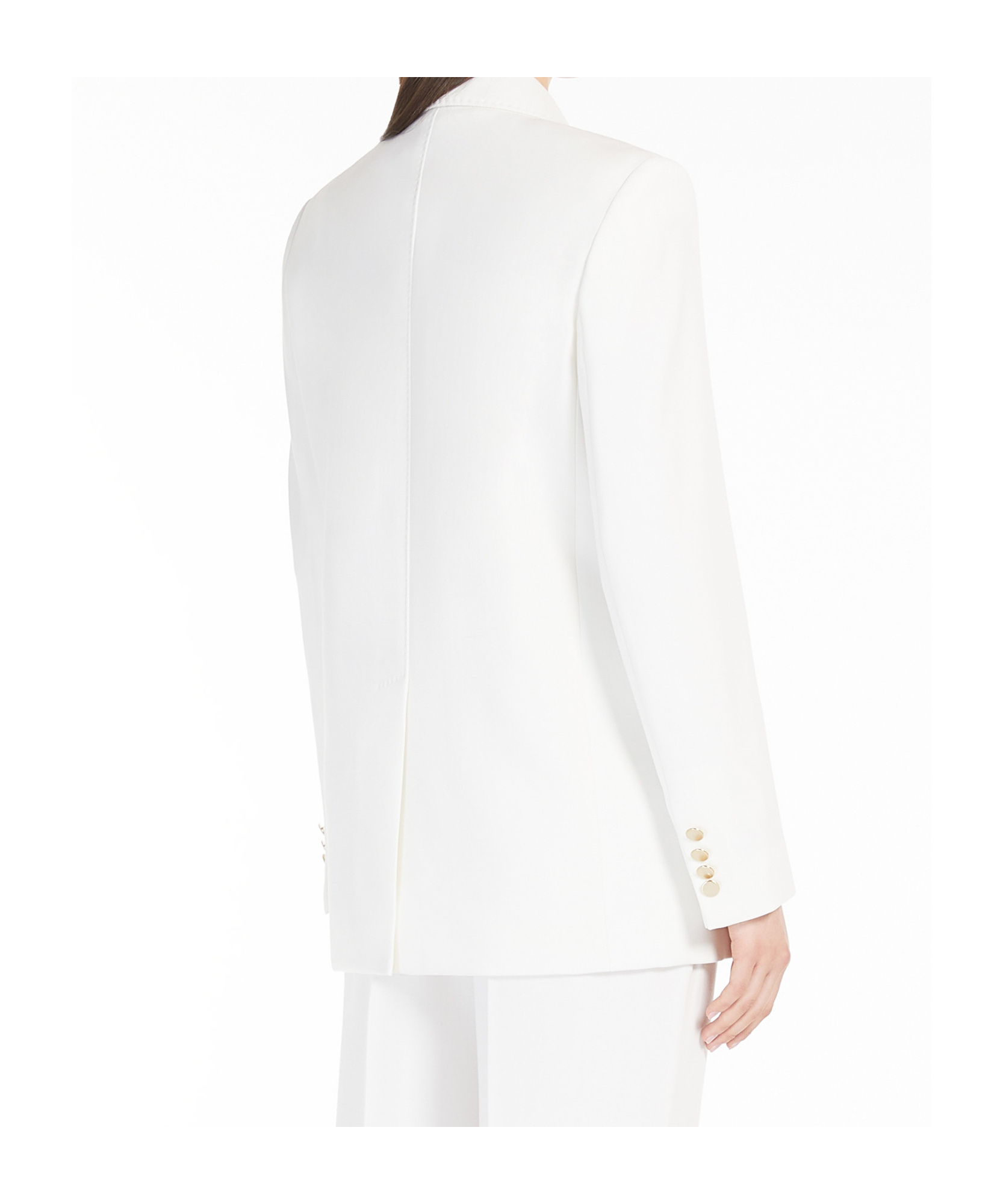 Max Mara Verace Double Breast Linen Blazer In White