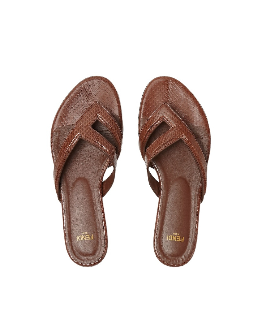 Fendi Women Infradito Ayers Sandals In Brown