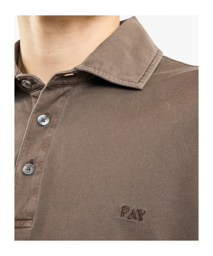 Fay Cotton Polo Shirt In Brown