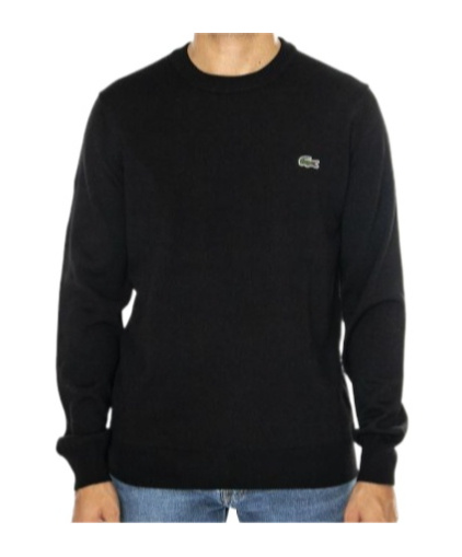 Lacoste Pullover In Cotone Nero In Black