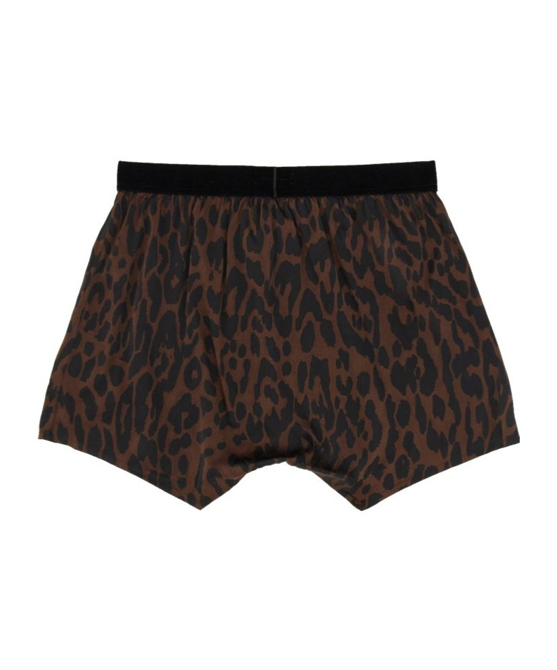 Tom Ford Cheetah-print Stretch-silk Boxer Shorts In Black