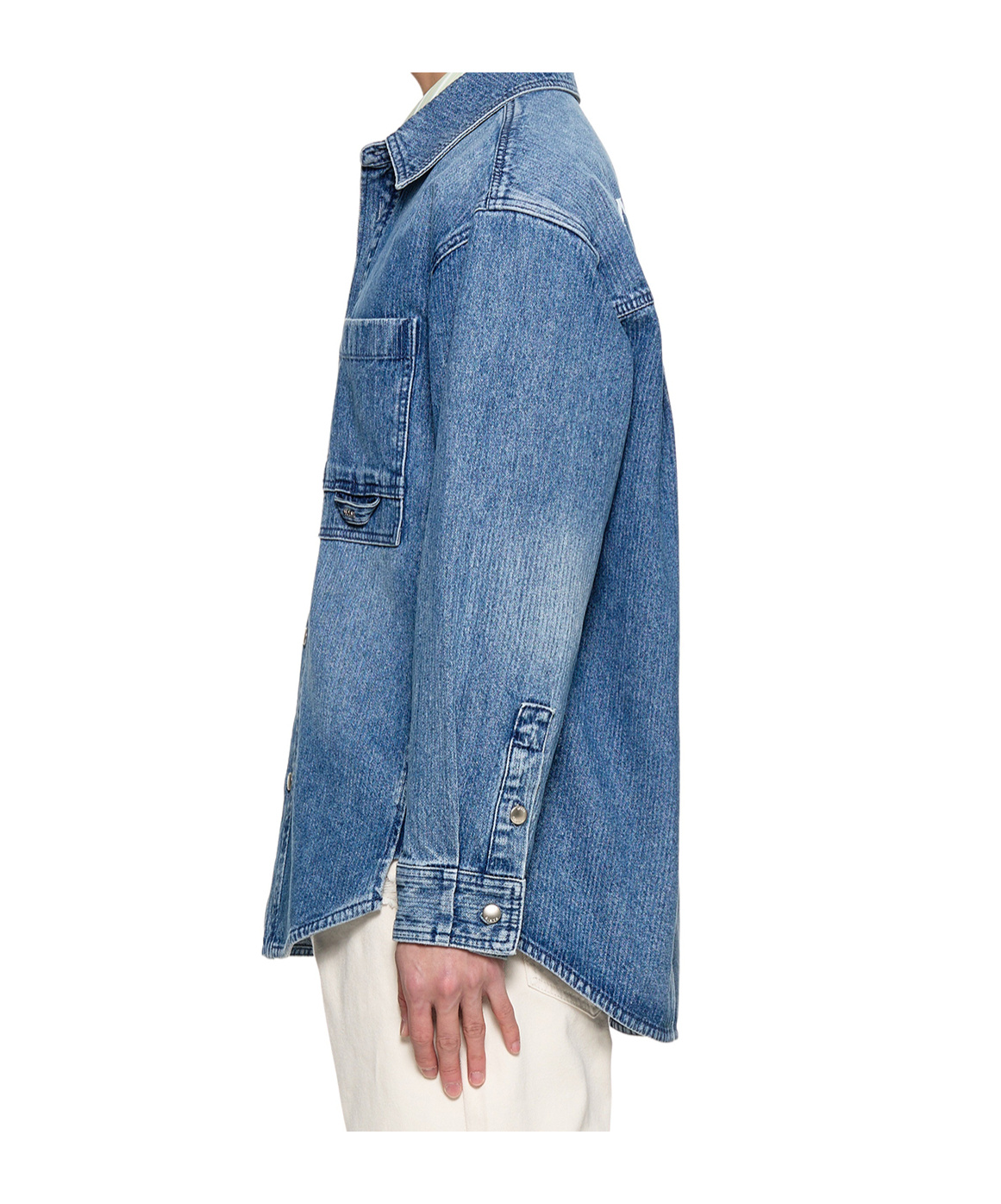 Wooyoungmi Long-sleeved Denim Shirt Jacket In Blue