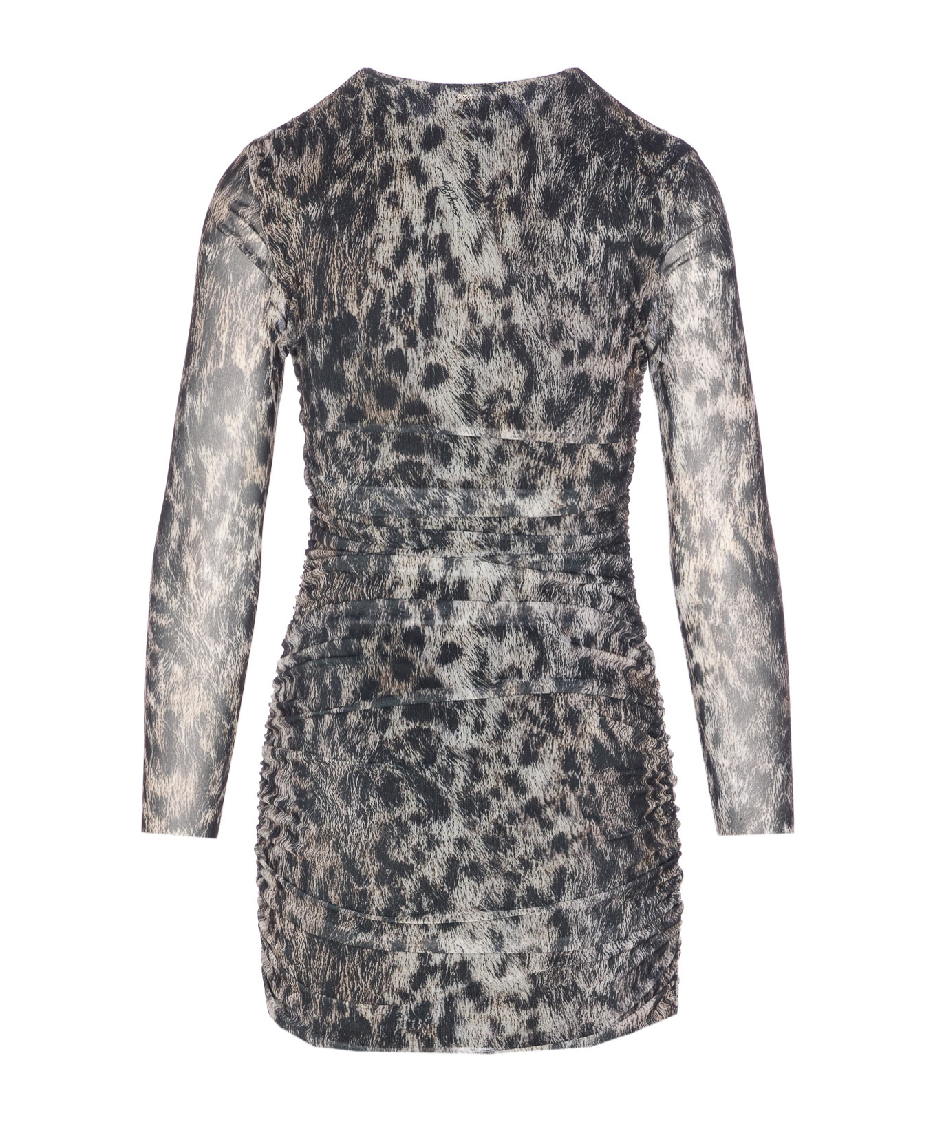 Aniye By Leopard-print Ruched Dress In Gray