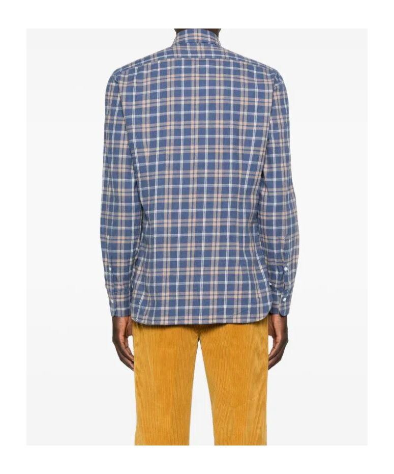 Barba Napoli Classic Plaid Long-sleeve Button-up Shirt In Black