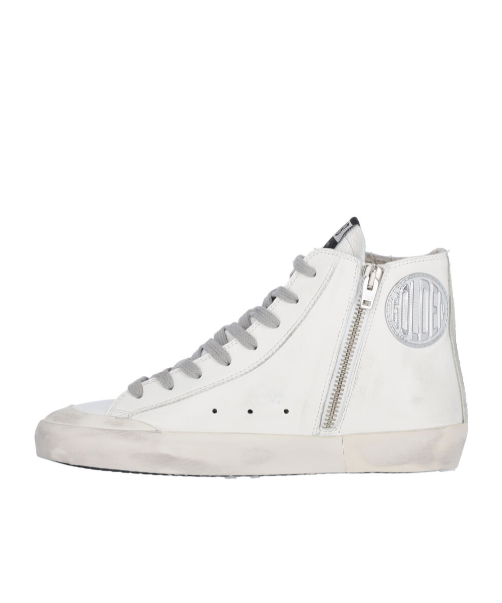 Golden Goose Lace-up High-top Casual Shoes In White