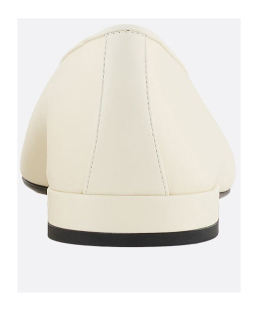 Giorgio Armani Soft Calfskin Ballerina Flats In White