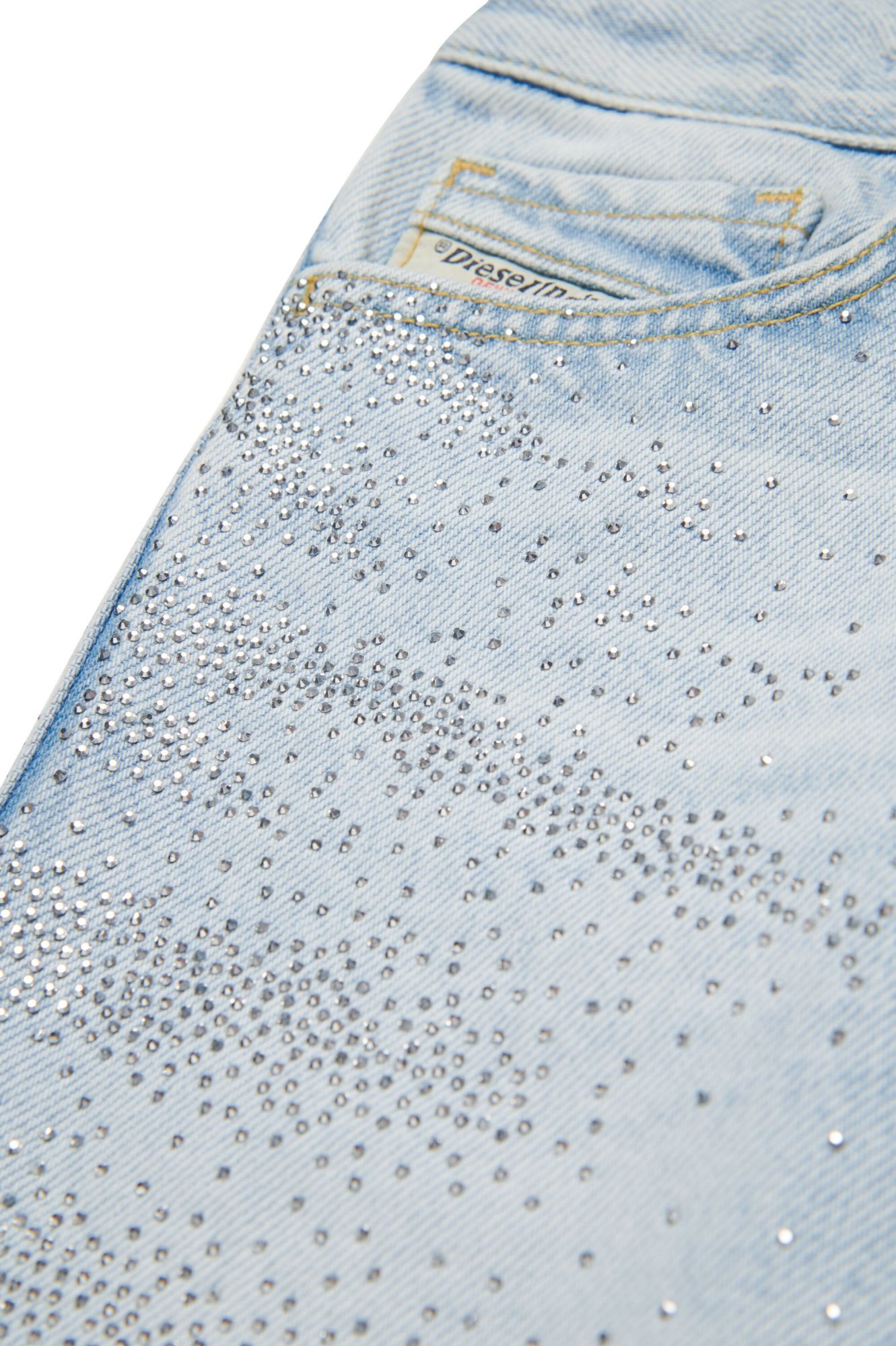 Diesel Kids Oval-d Embroidered Mid-waisted Jeans In Blue