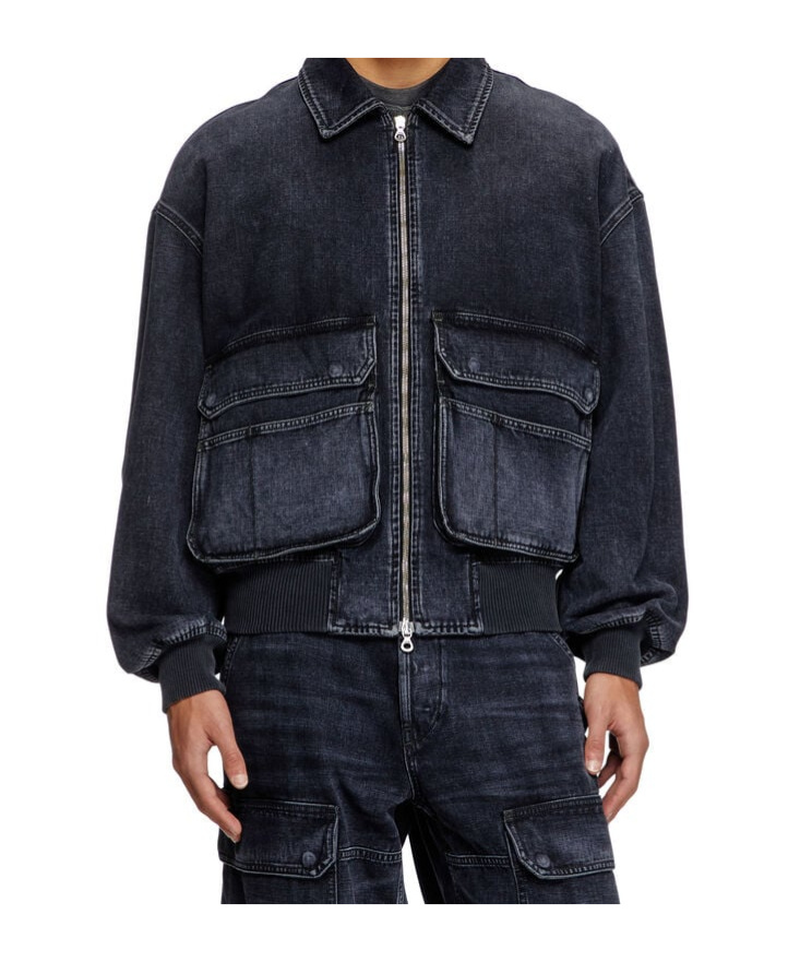 Diesel Jacket In Batavia-weave Denim In Black