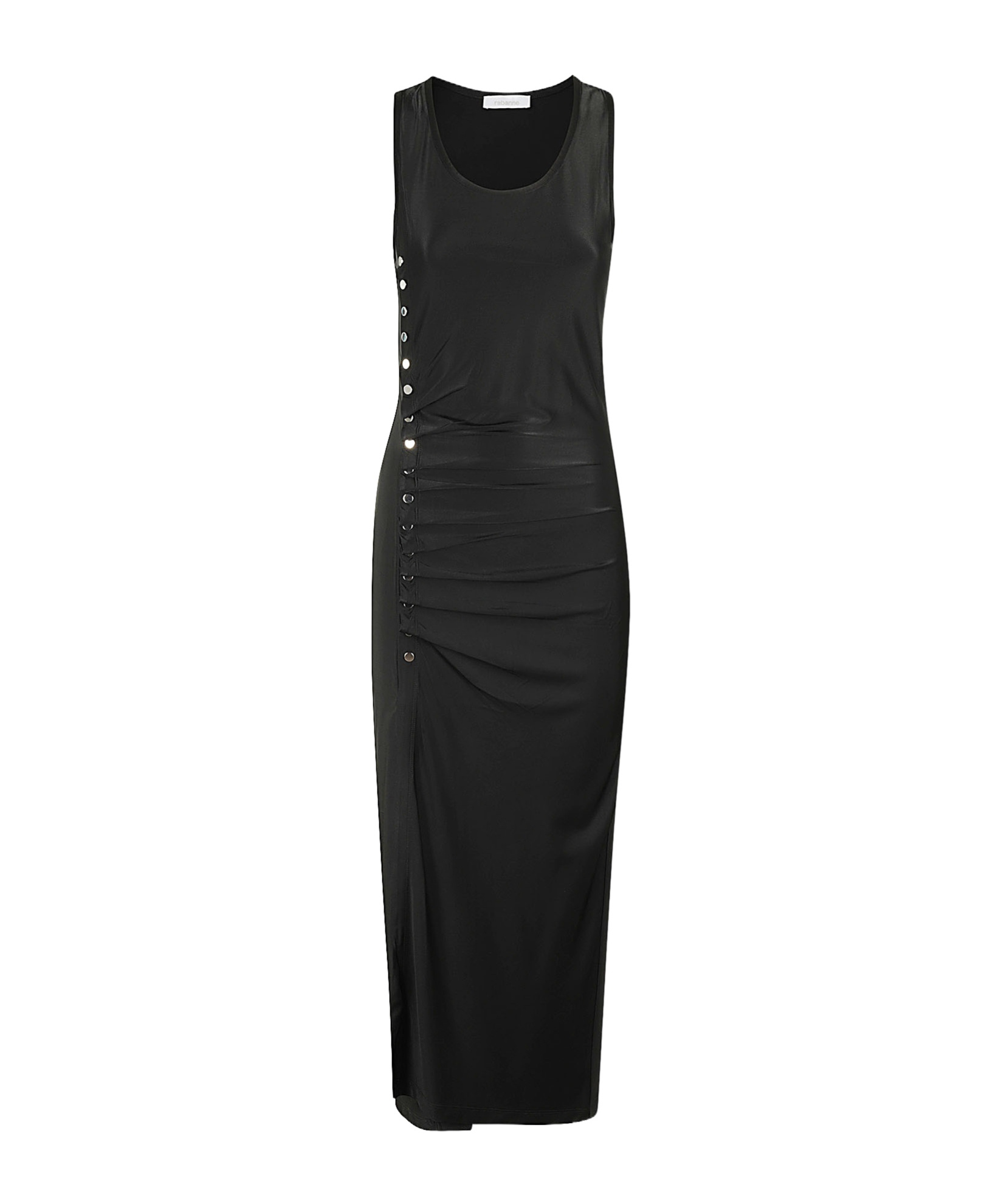 Rabanne Stud-detailed Sleeveless Midi Dress In Black