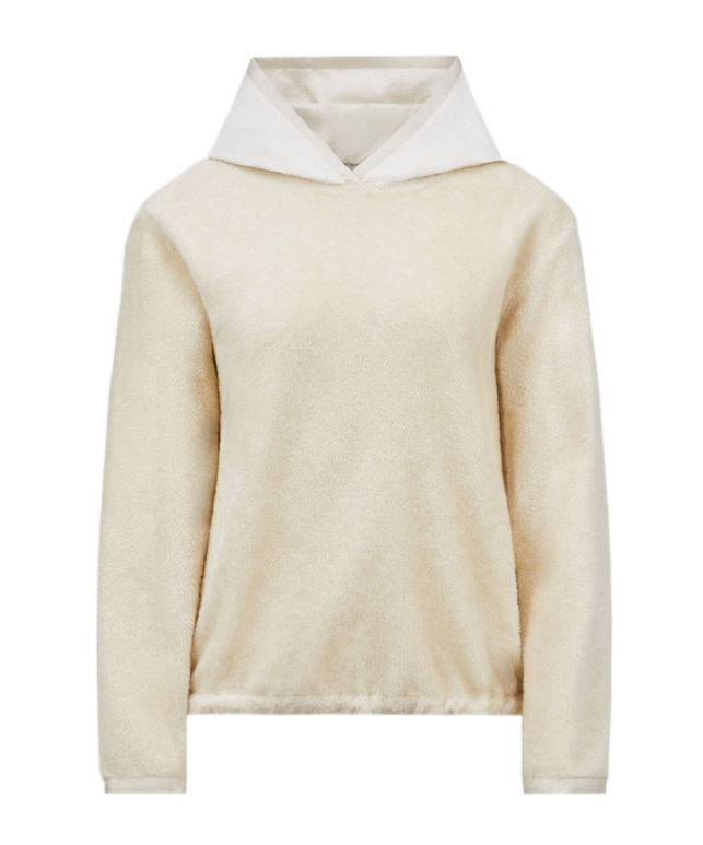 Moncler Fleece Hoodie In White