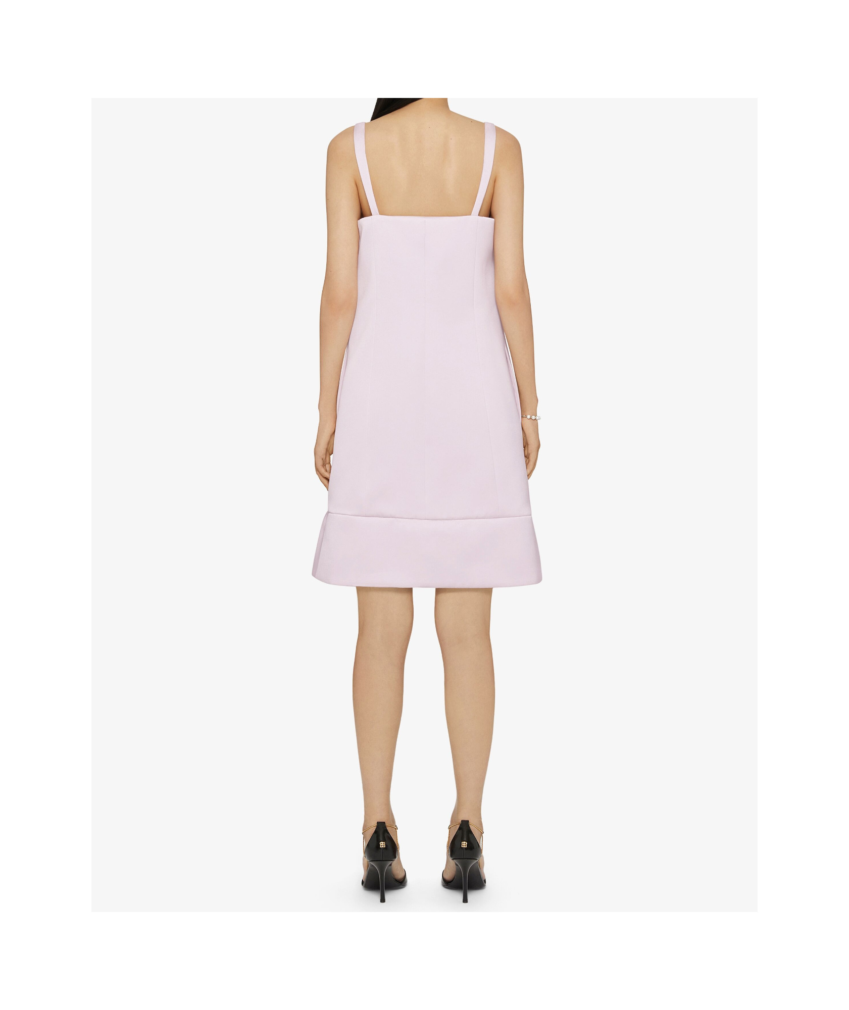 Givenchy Dress In Satin With Twisted Straps And 4g Detail In Pink