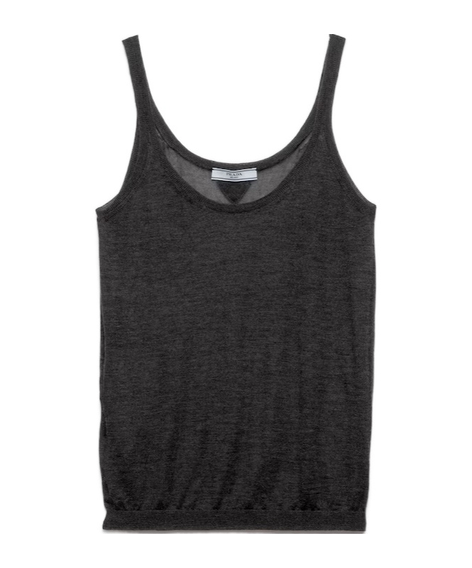 Prada Cashmere And Silk Tank Top In Gray
