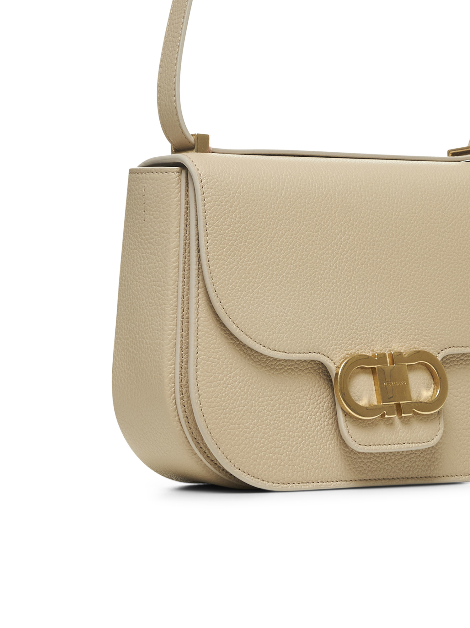 Ferragamo Flip Shoulder Bag In Nude
