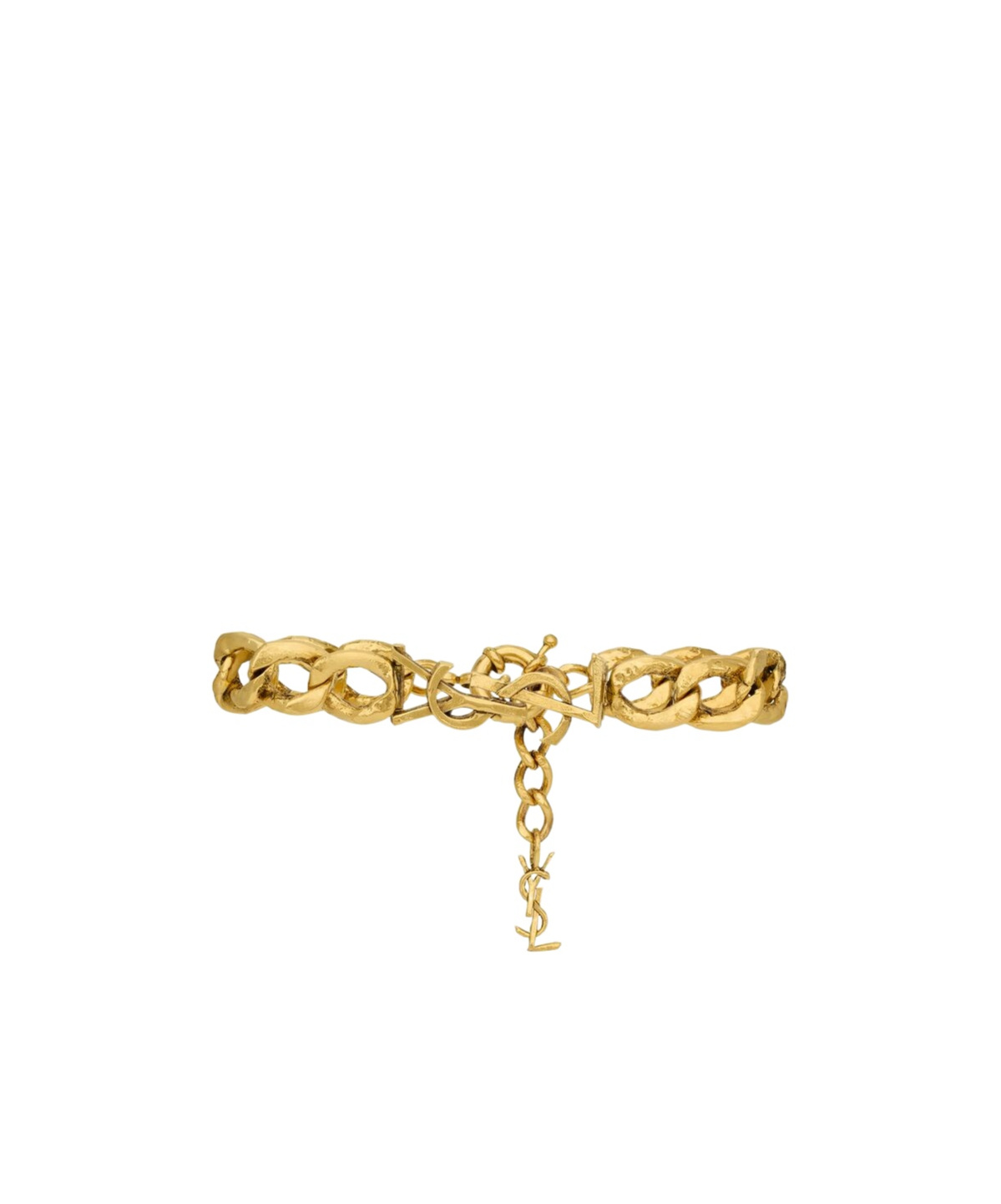 Saint Laurent Le Cassandre Metal Bracelet In Gold