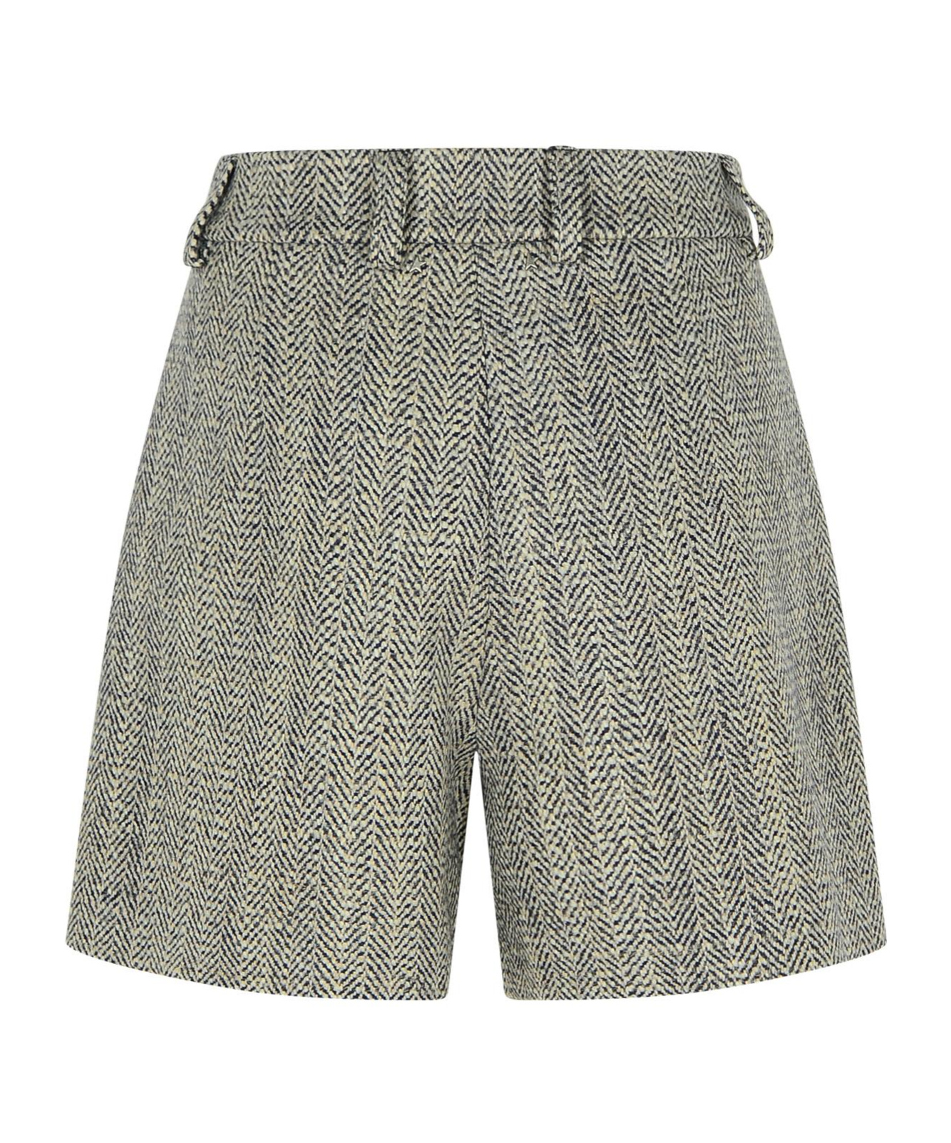 Golden Goose Womens Ecru Brown Shorts In Herringbone Wool In Gray