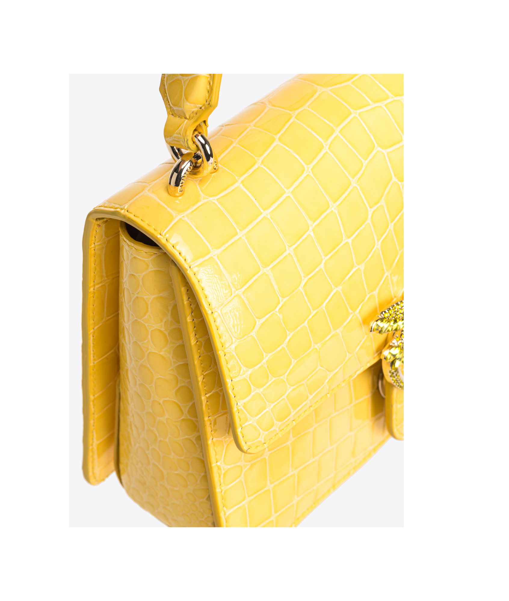 Pinko Adjustable Strap Shoulder Bag In Yellow