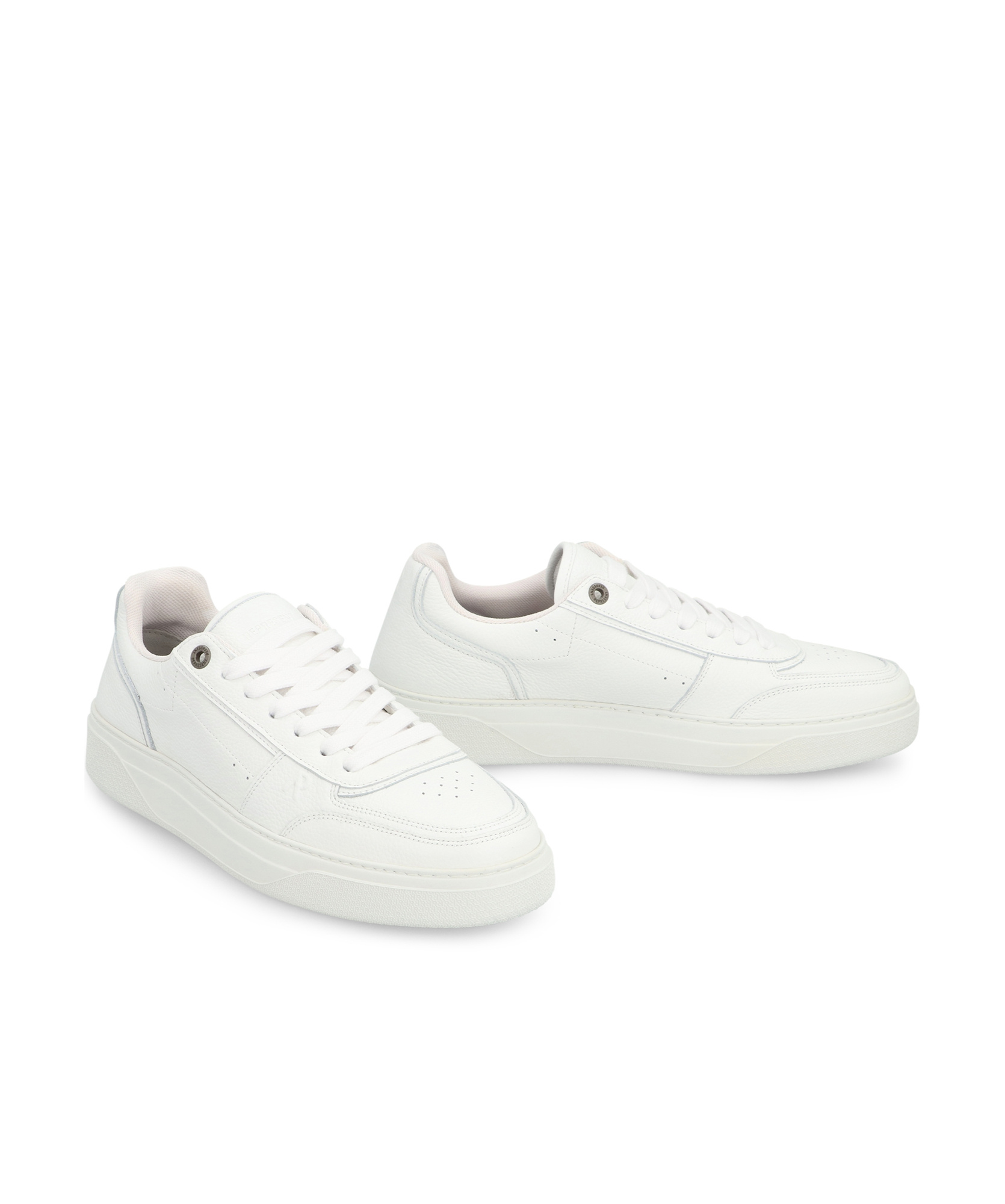 Represent Mens White Initial Leather Low-top Trainers In White