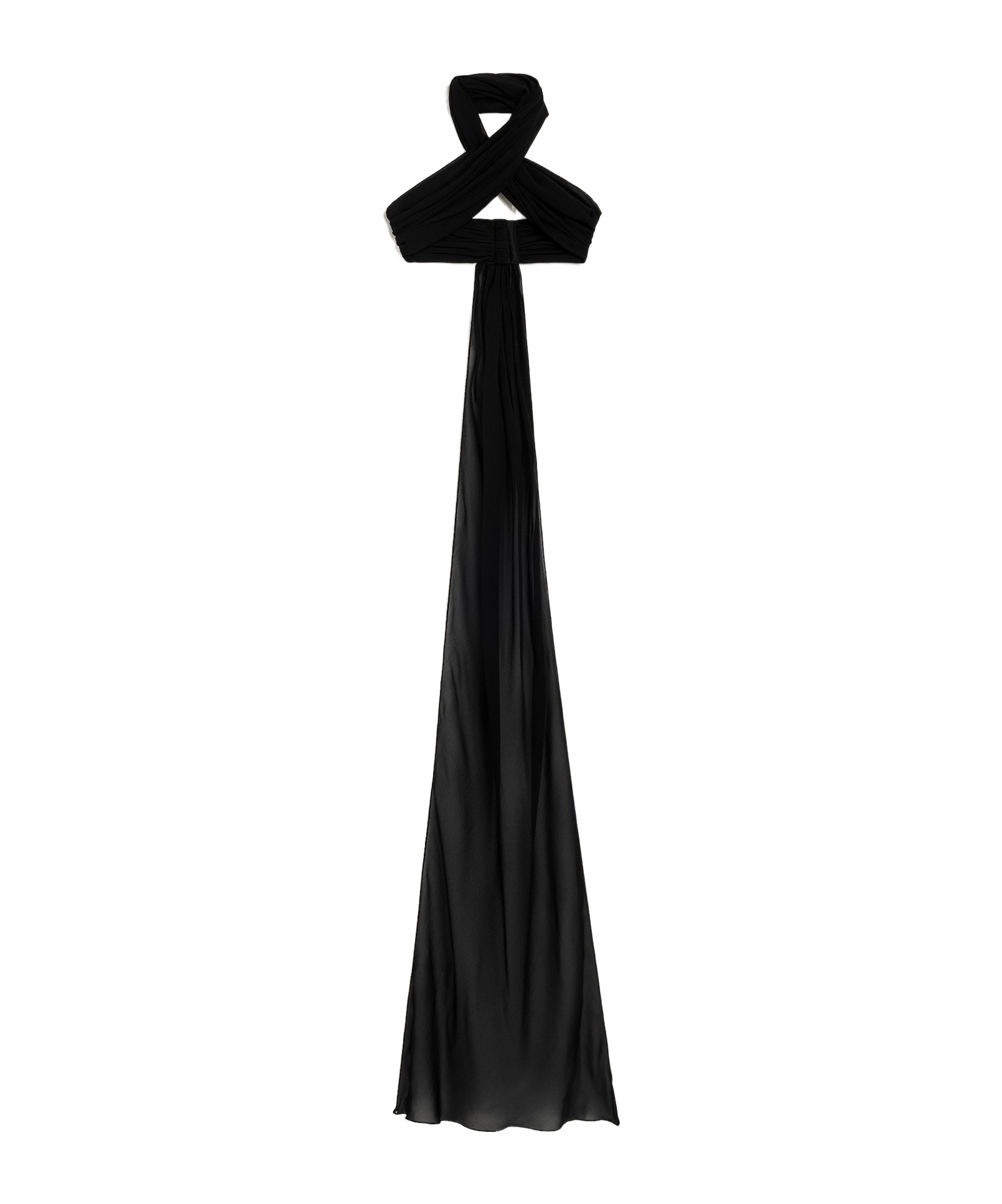 Ami Alexandre Mattiussi Sash Silk Cropped Top In Black