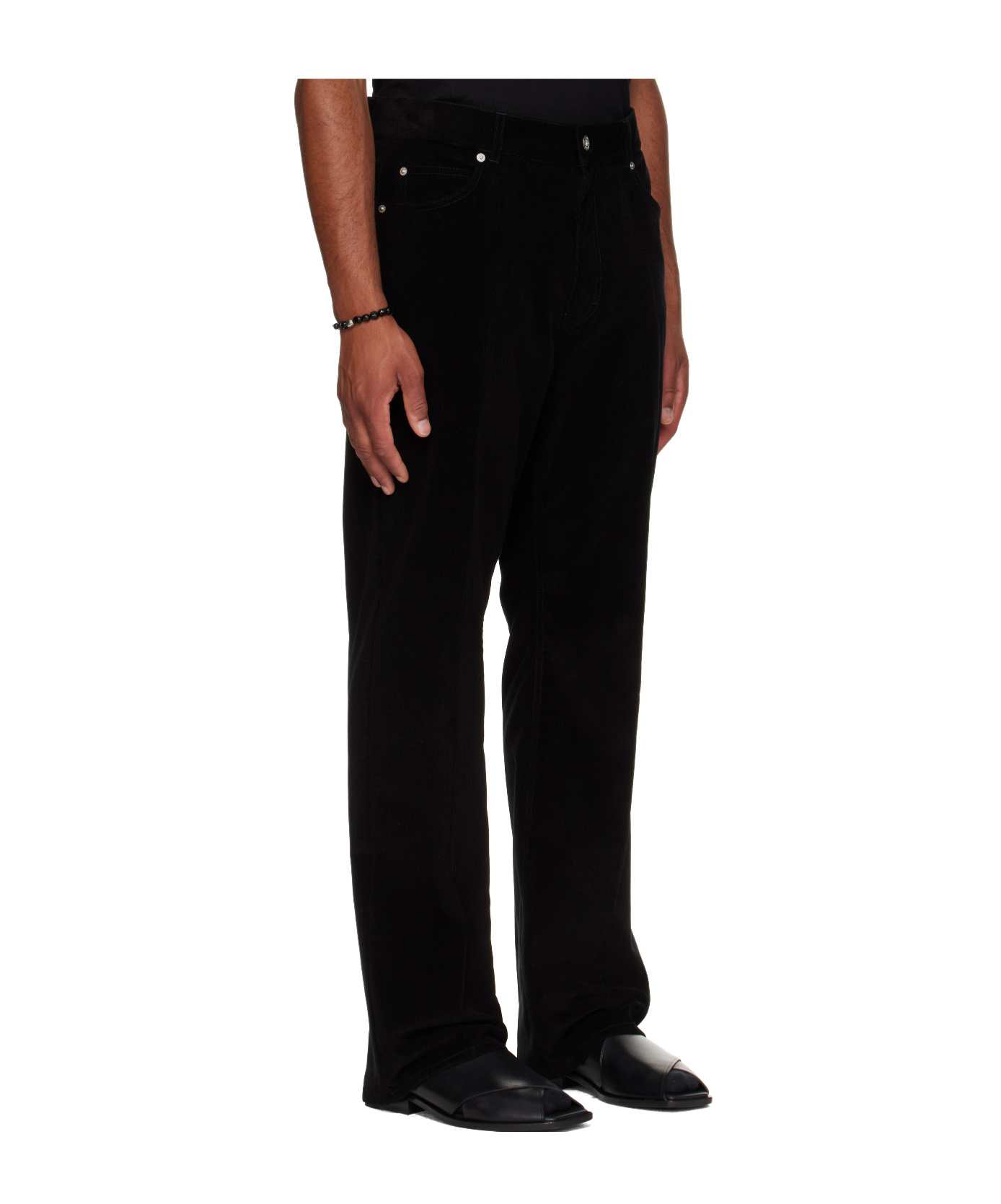 Ferragamo Corduroy Trousers In Black