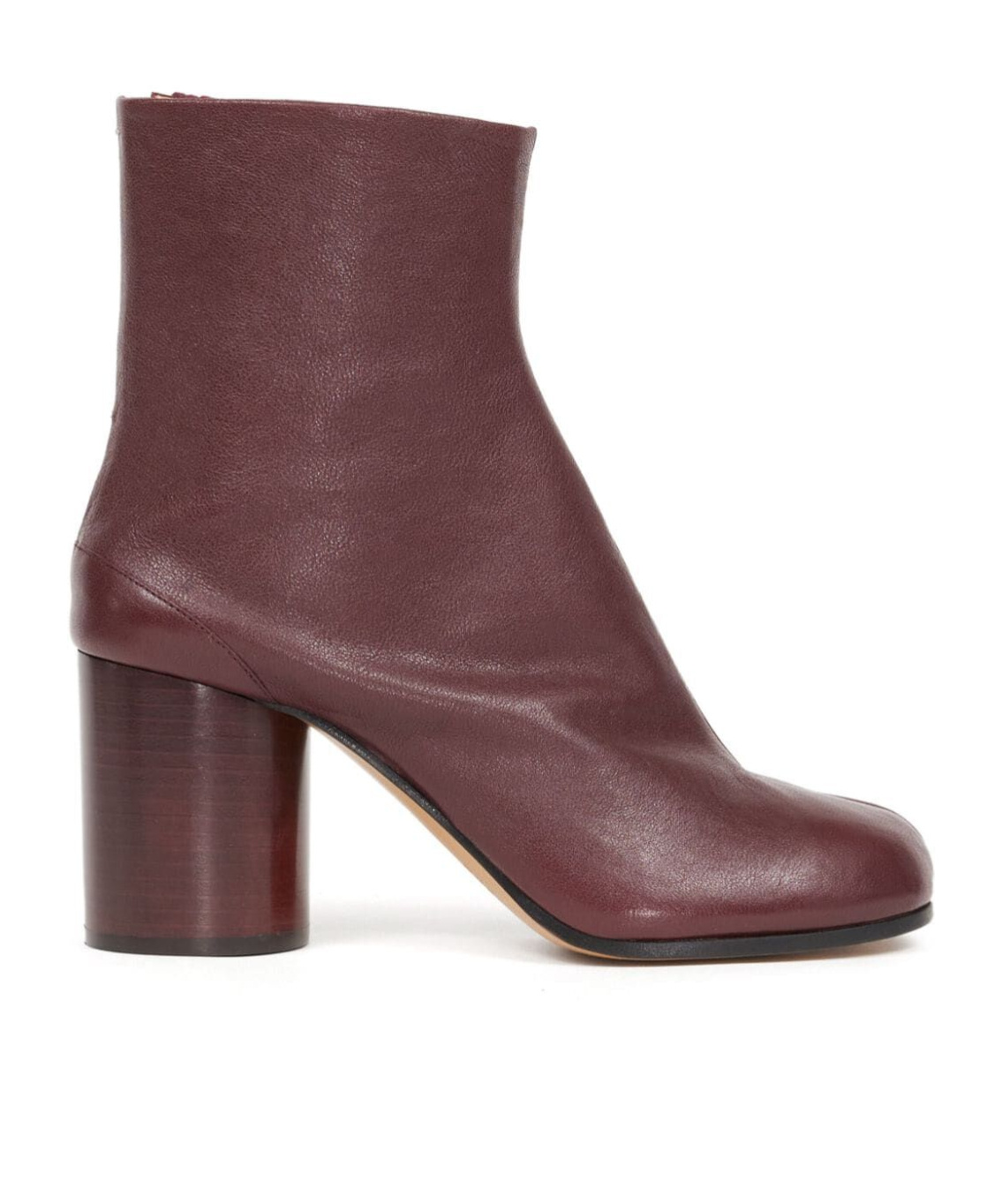 Maison Margiela Woman Ankle Boots Chocolate Brown Size 8 Soft Leather In Red