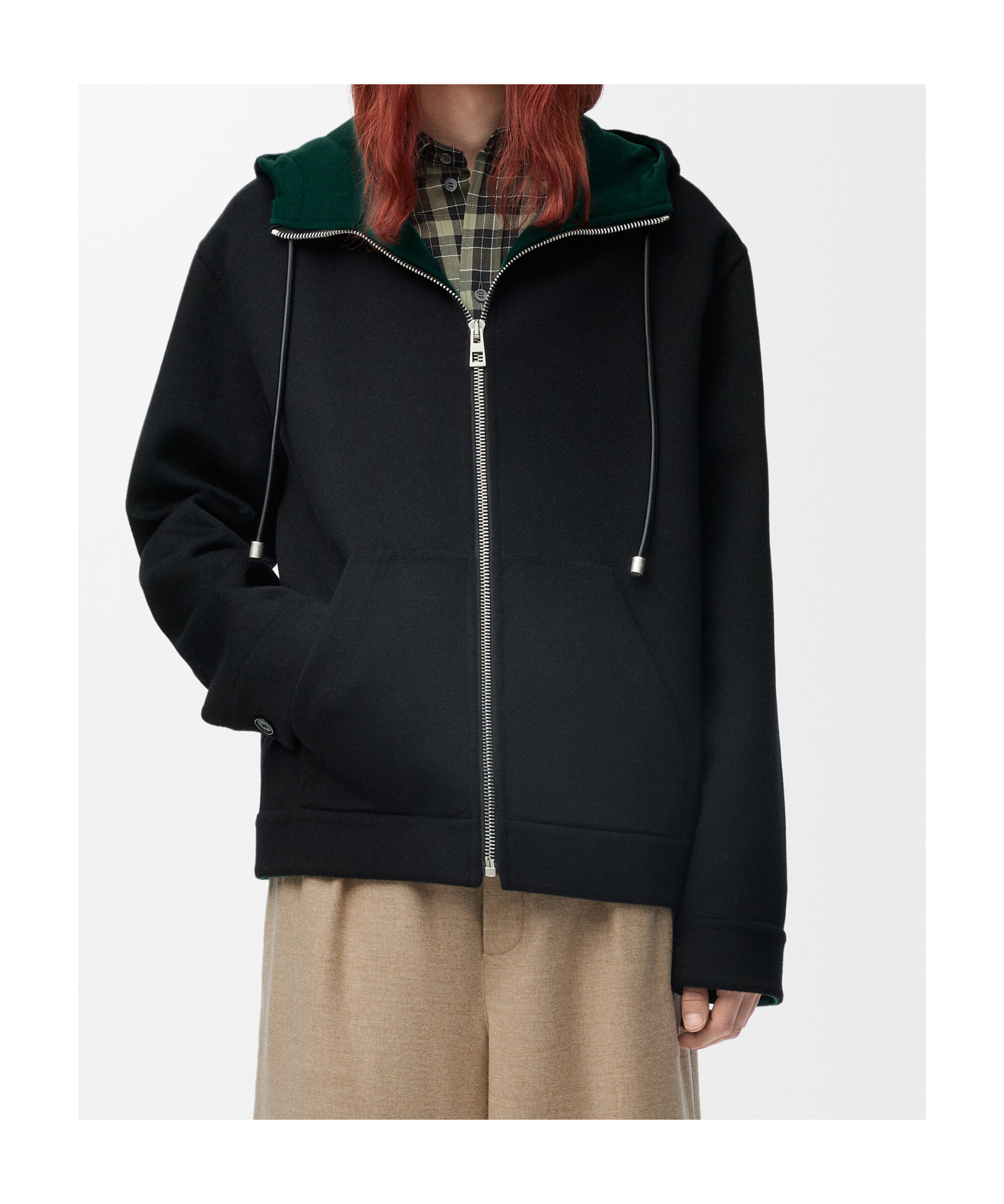 Loewe Versatile Flannel Hooded Jacket In Multi