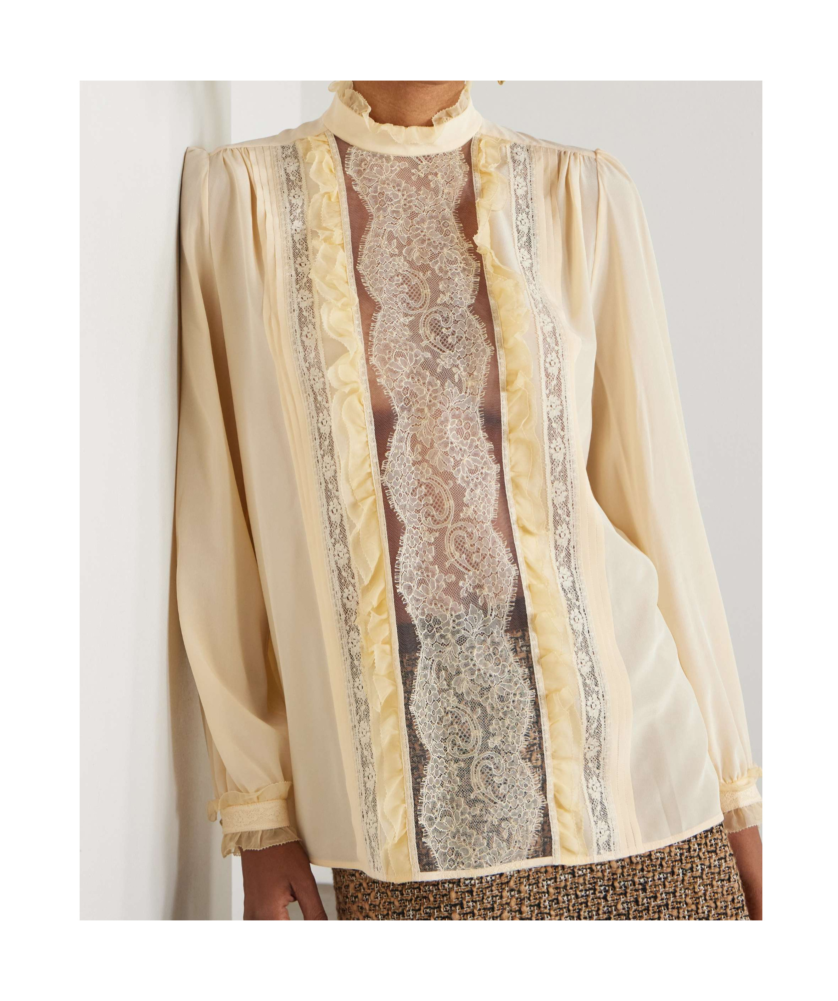 VALENTINO RUFFLED LACE SHIRT 