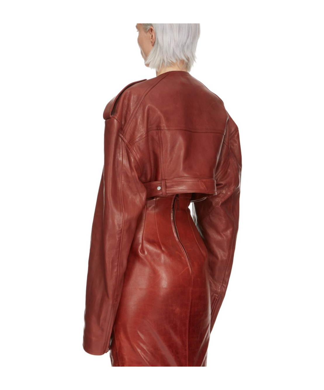 Rick Owens Micro Biker Cropped Jacket In Red