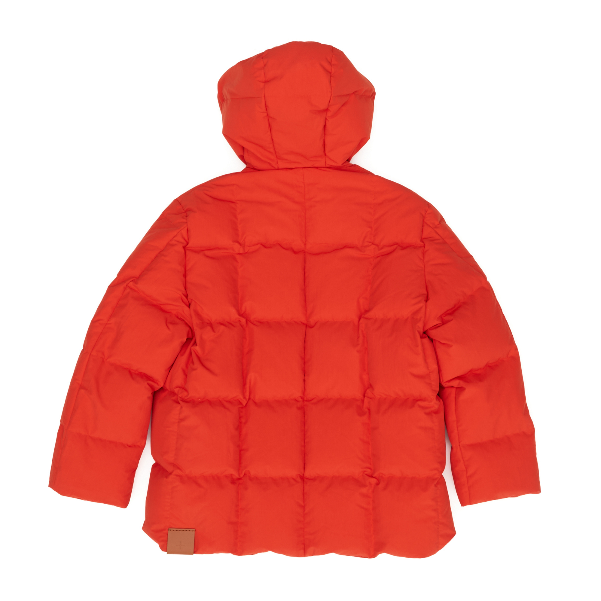 Jil Sander Zip-up Hooded Down Coat In Orange