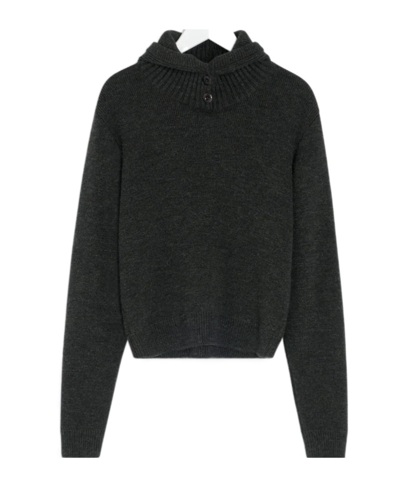 Lemaire Wool Hooded Sweatshirt In Brown