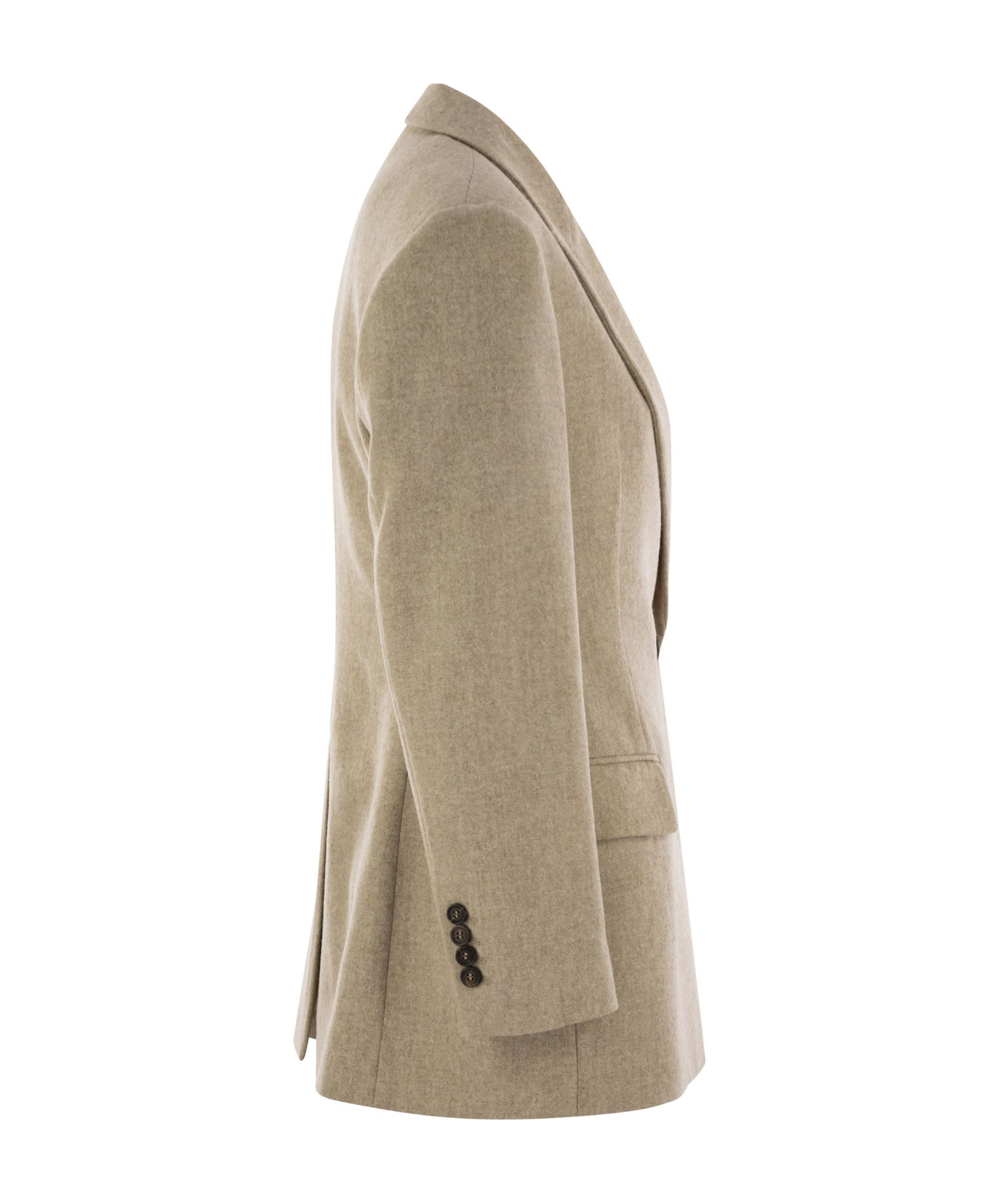 Brunello Cucinelli Double-breasted Wool And Alpaca In Nude