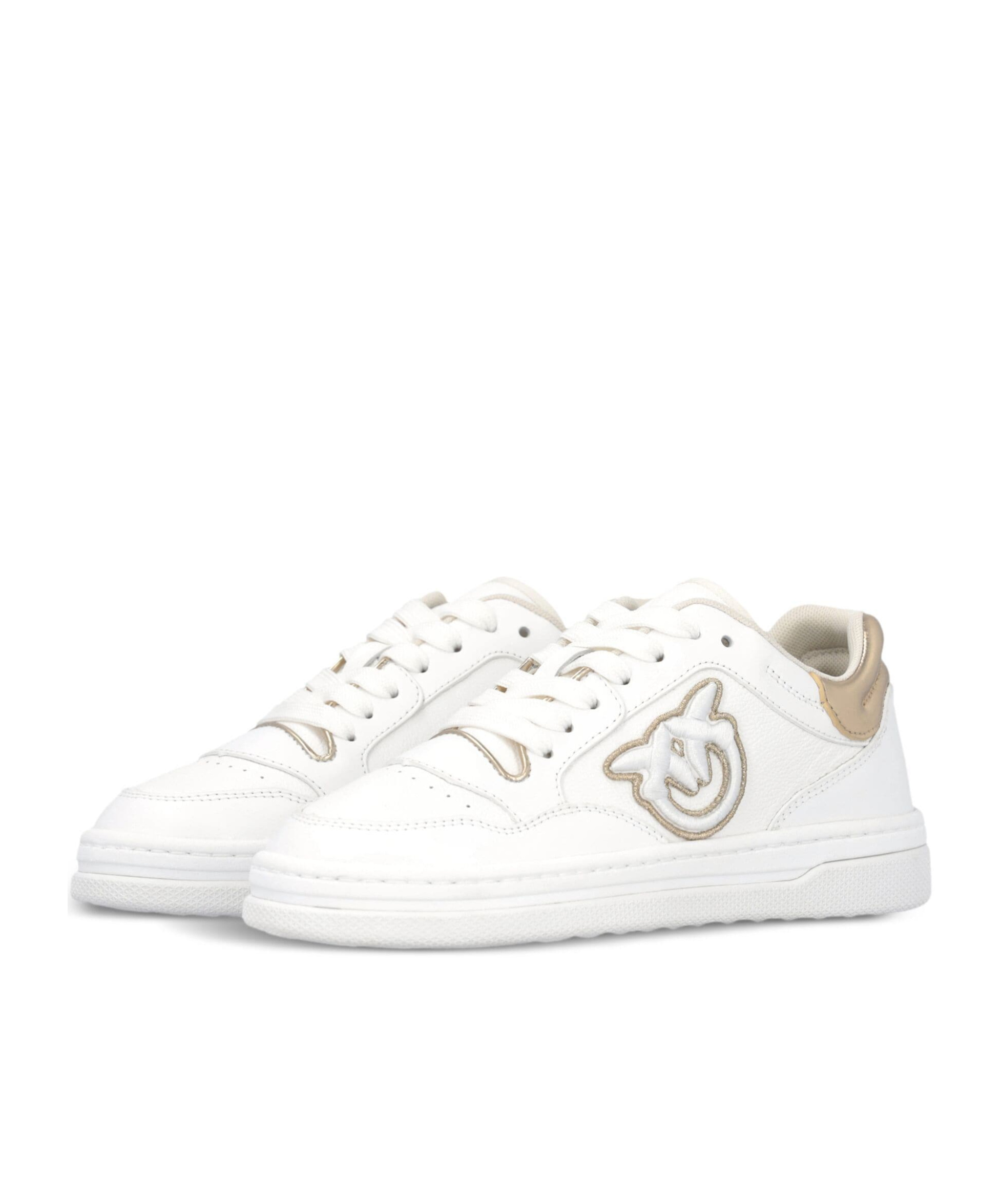 Shop Pinko Mandy 01 Leather Sneakers In White