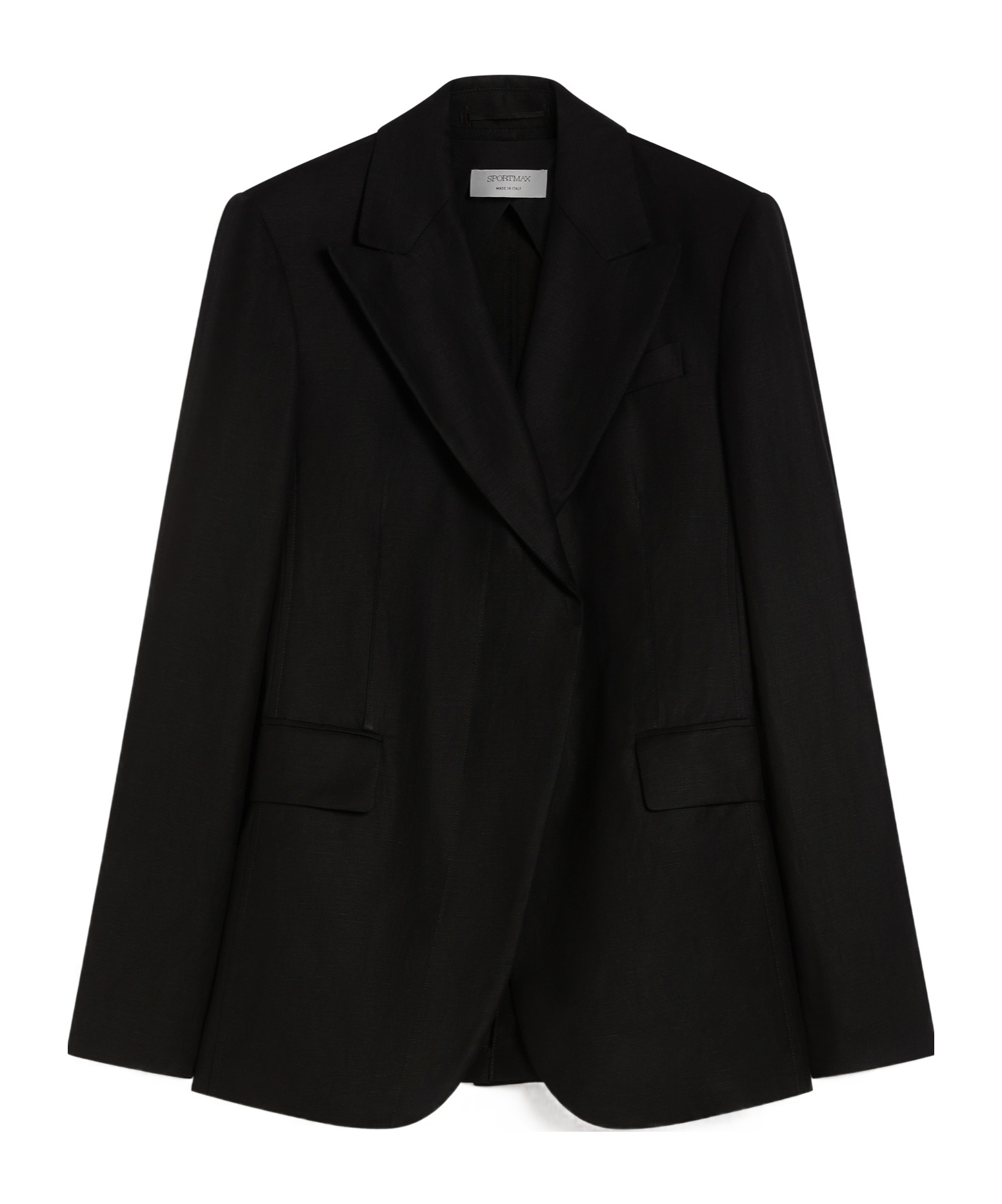 Sportmax Linen And Viscose Twill Blazer In Black
