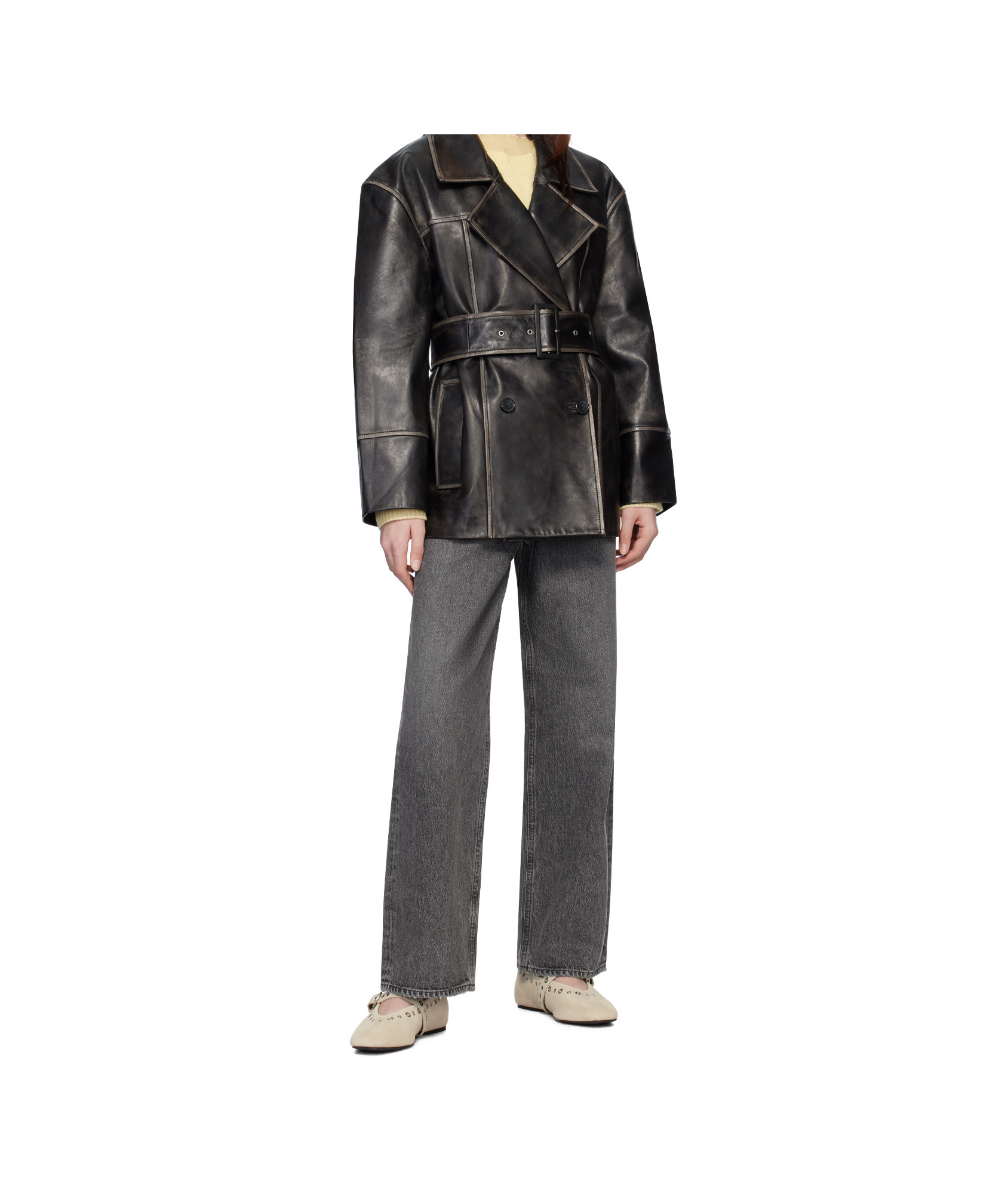 Agolde Low-rise Denim Trousers In Gray
