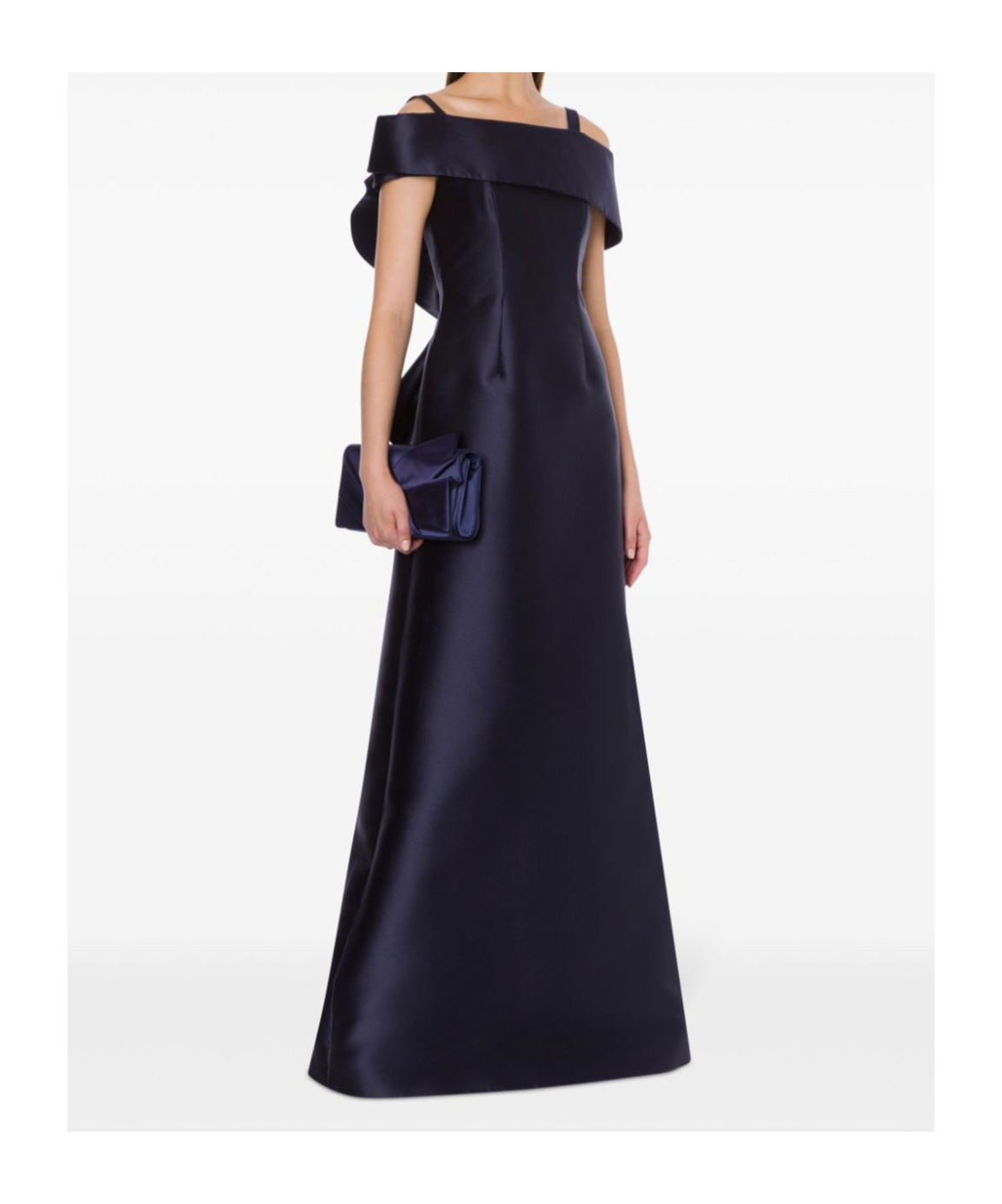 Alberta Ferretti Floor-length Silk Mikado Maxi Dress With Ruffle Hem In Black