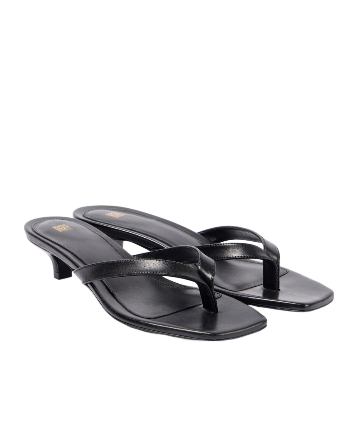 Totême Square-toe High-heeled Slippers In Black