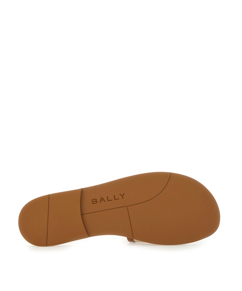 Bally Logo Patch Open-toe Slides In Brown