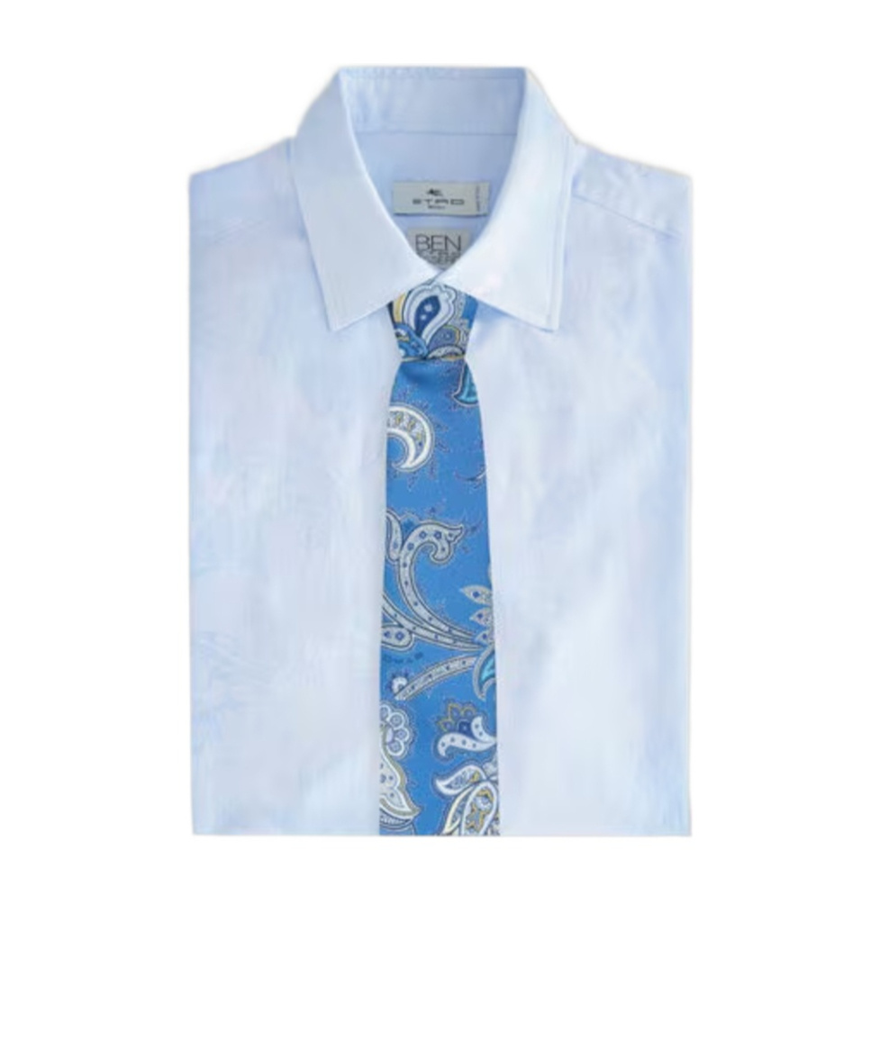 Etro Paisley Printed Tie In Blue