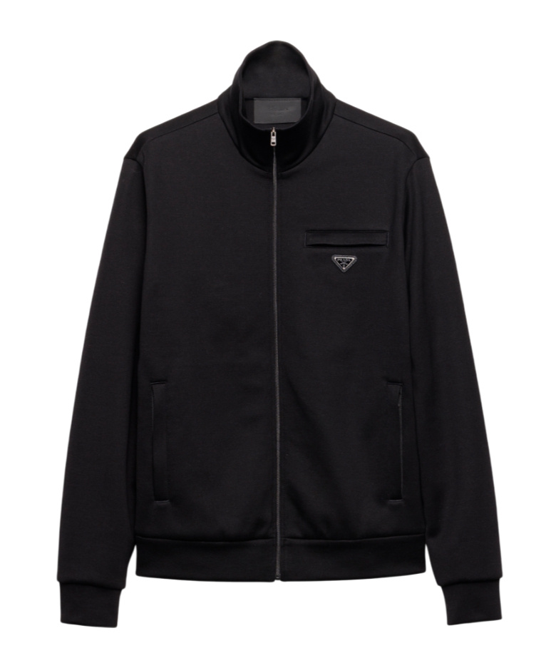 Prada Technical Cotton Blouson Jacket In Animal Print