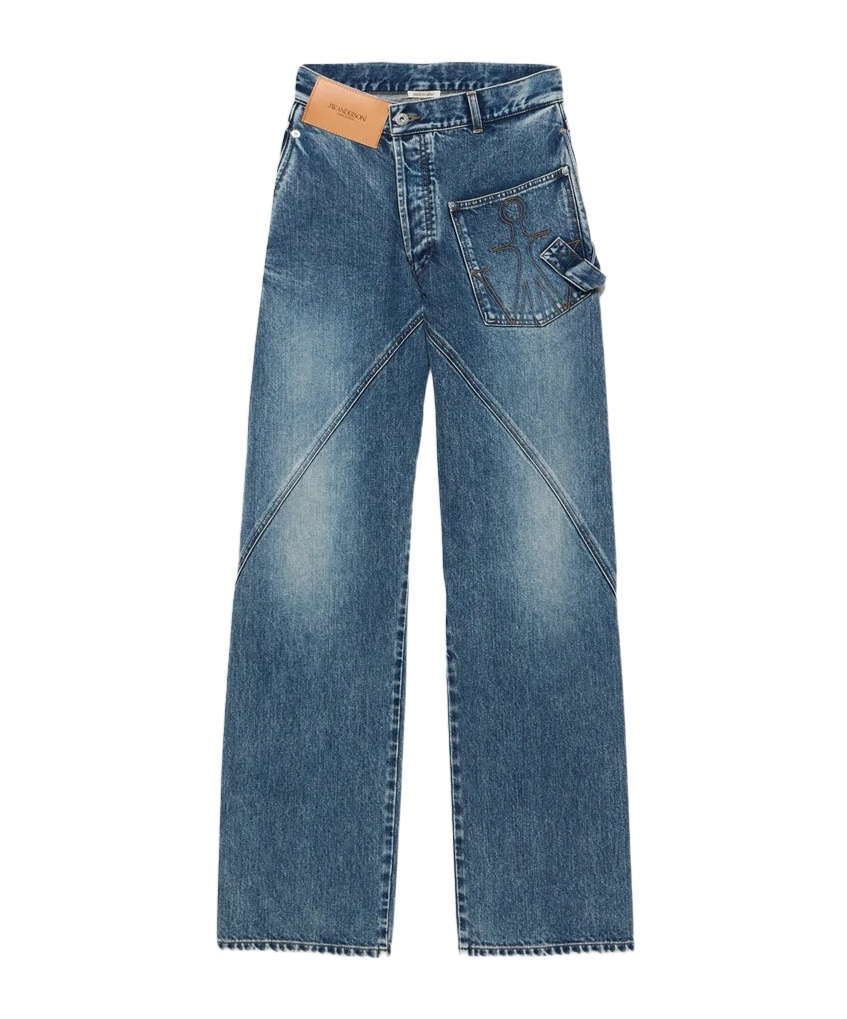 Jw Anderson Twisted Workwear Jeans In Blue