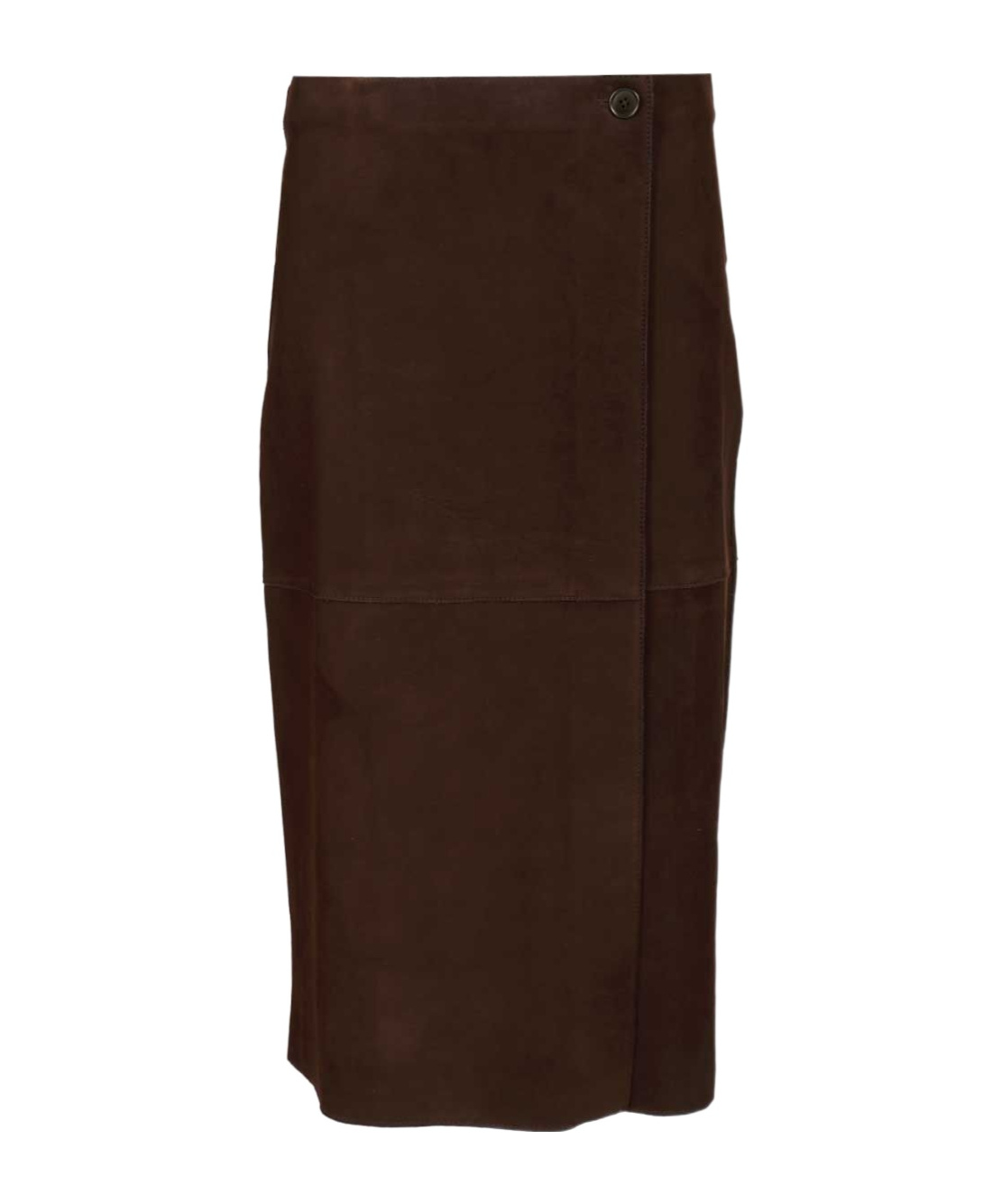 P.a.r.o.s.h Suede Midi Skirt In Brown